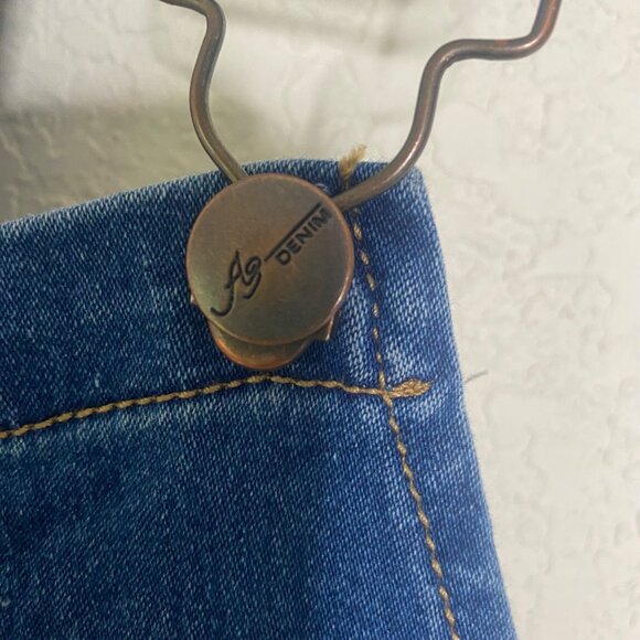 AG ADRIANO GOLDSCHMIED Denim Crop Overalls Women 16W Blue‎ Distressed - Picture 4 of 16